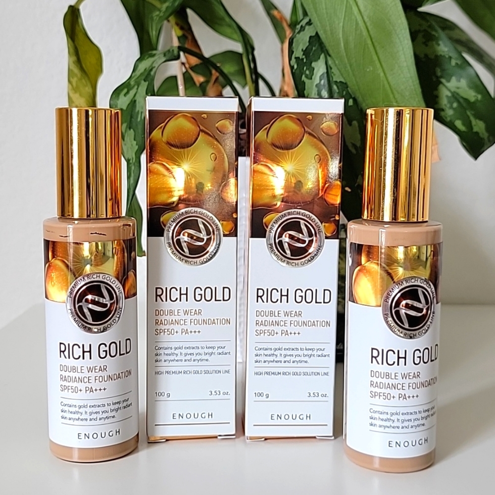 Enough Rich gold Double wear radiance foundation spf50 2 in bundle.